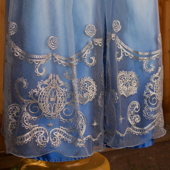 Vintage Disney Cinderella Blue & Silver Dress Up Costume Size 7 - Picture 11 of 14